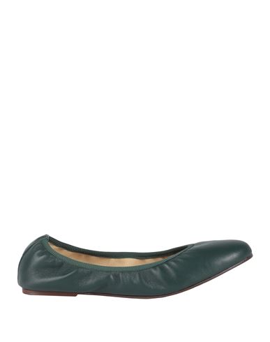 Ballerette Appia Woman Ballet Flats Dark Green Size 12 Soft Leather
