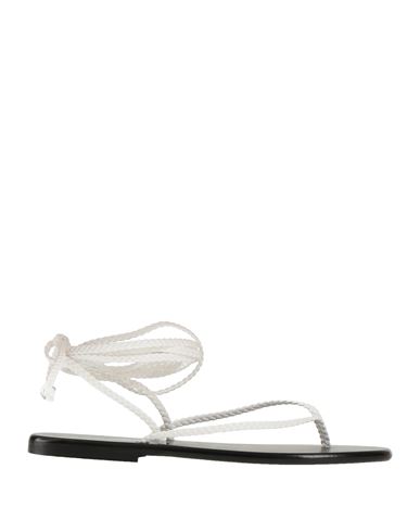 Bandoni Woman Toe Strap Sandals White Size 6 Textile Fibers