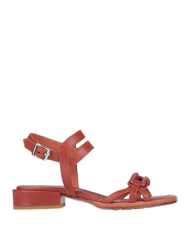 Lemaré Woman Sandals Rust Size 7 Soft Leather In Red