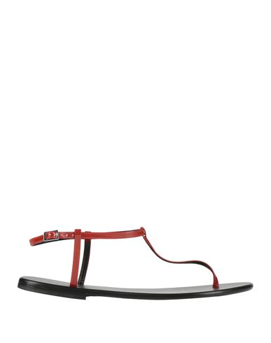 Bandoni Woman Thong Sandal Tan Size 10 Textile Fibers In Red