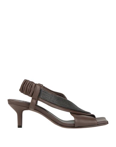 Brunello Cucinelli Woman Sandals Dark Brown Size 7 Soft Leather