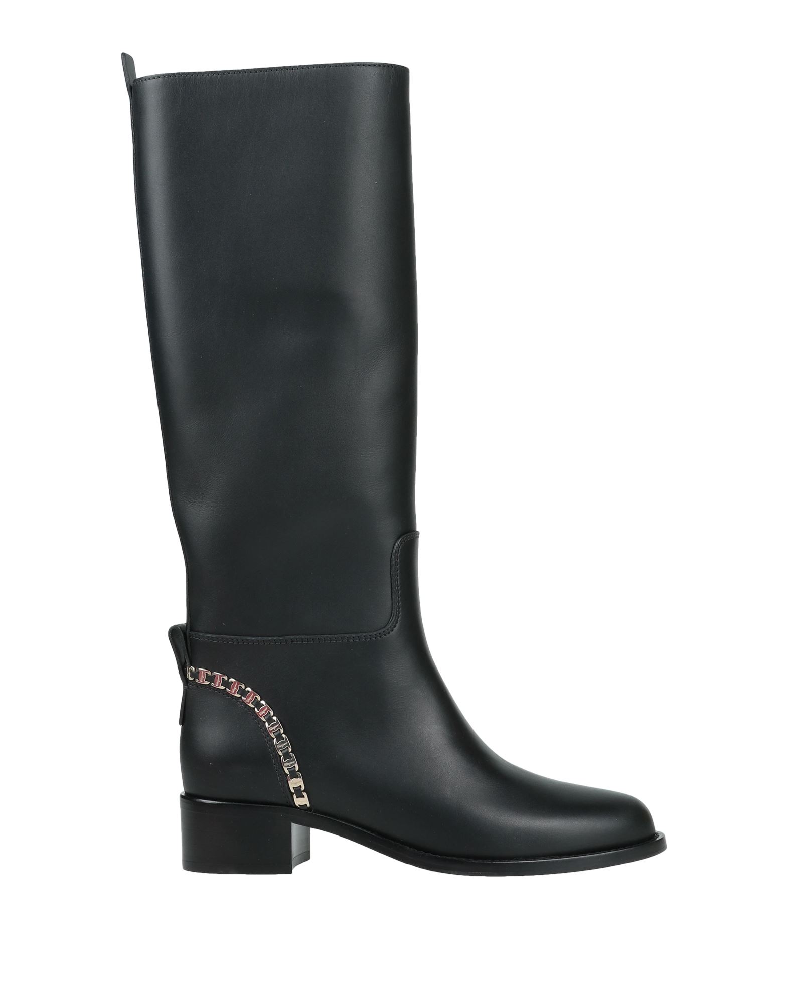 Ferragamo Vara Chain Knee-high Boots In Black