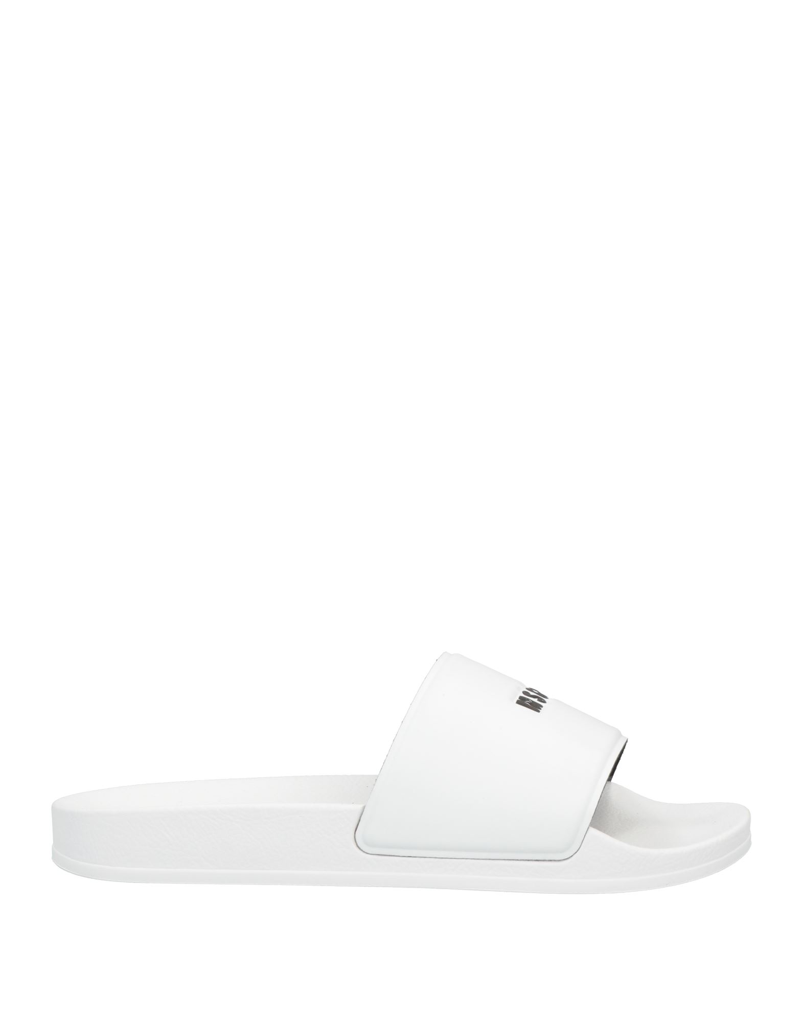 Msgm Logo Print Rubber Slide Sandals In White