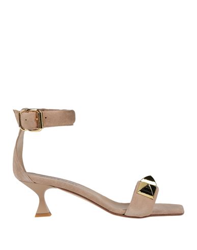 Woman Sandals Beige Size 10 Leather