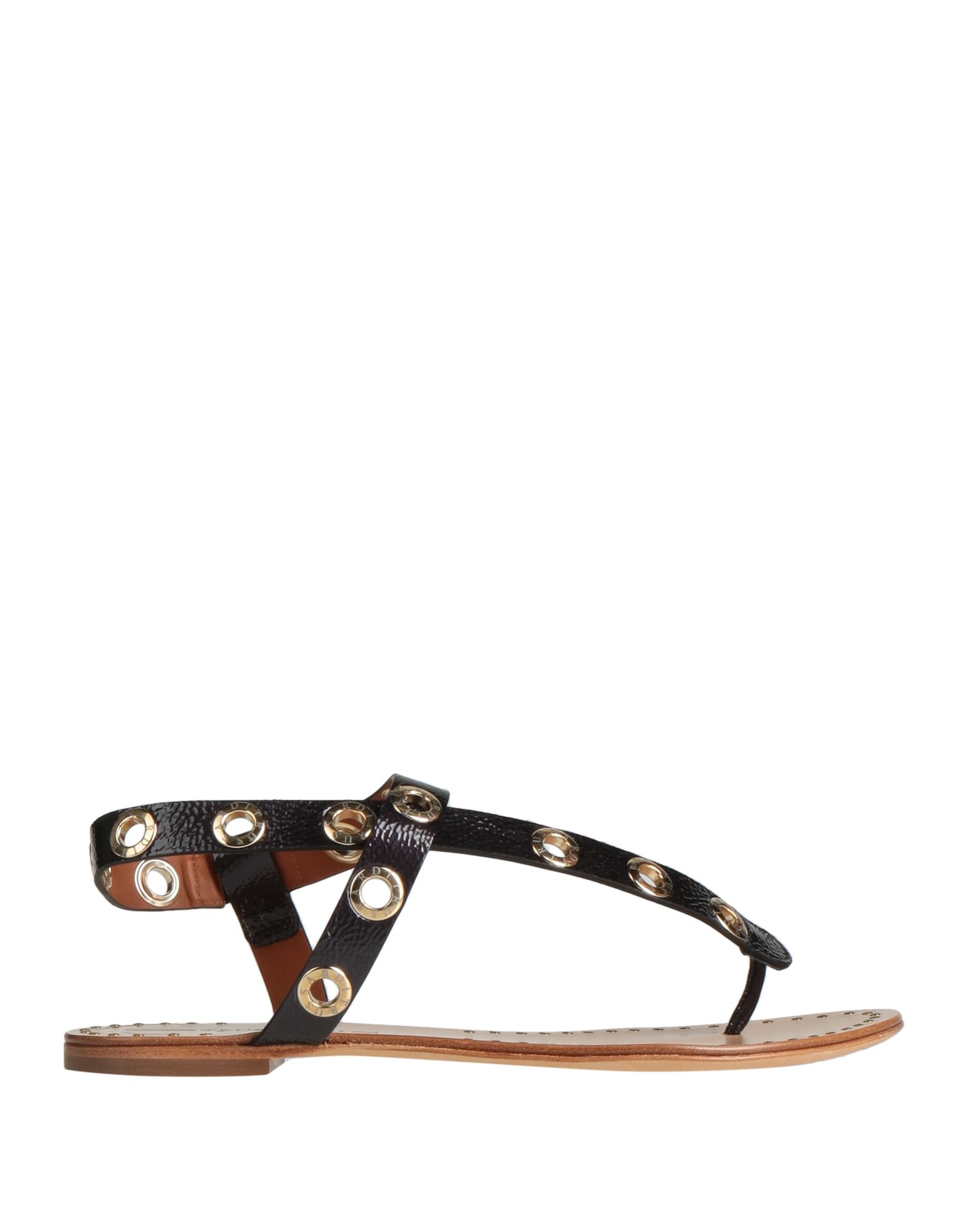 Trussardi Toe Strap Sandals In Black