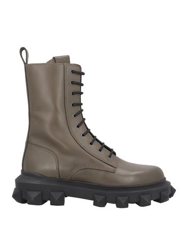 Valentino Garavani Man Ankle Boots Military Green Size 11 Soft Leather In Green