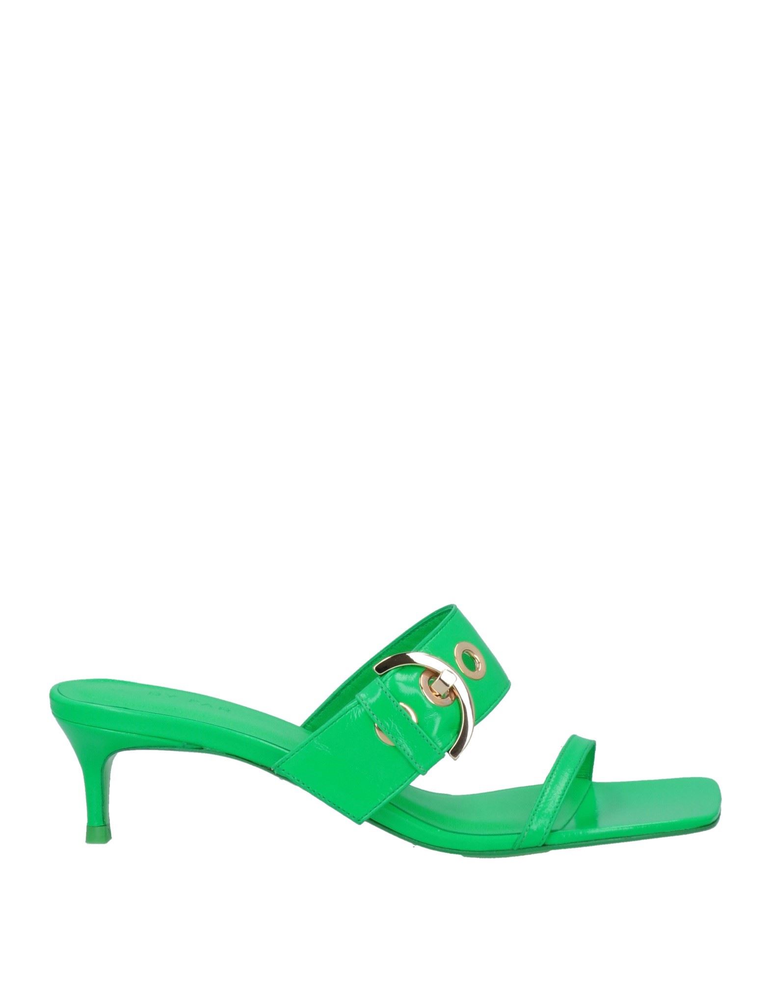 By Far Woman Sandals Green Size 8 Soft Leather