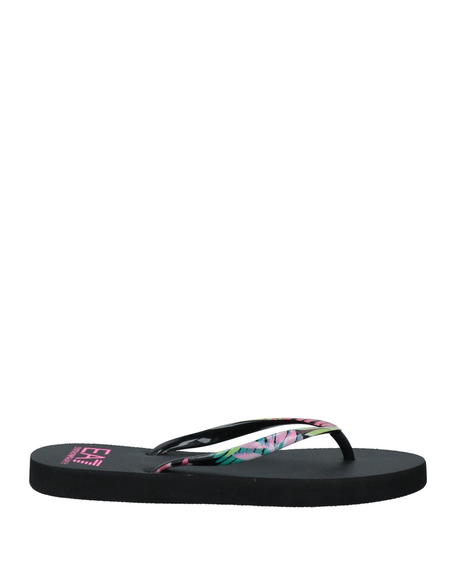 Ea7 Toe Strap Sandals In Black