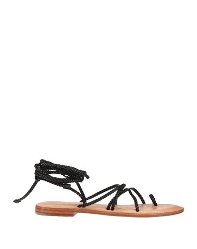 Balibali Woman Toe Strap Sandals Black Size 8 Soft Leather