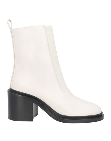 Shop Jil Sander Woman Ankle Boots Off White Size 8 Soft Leather