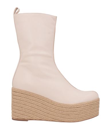 Paloma Barceló Woman Ankle Boots Ivory Size 9.5 Soft Leather In White