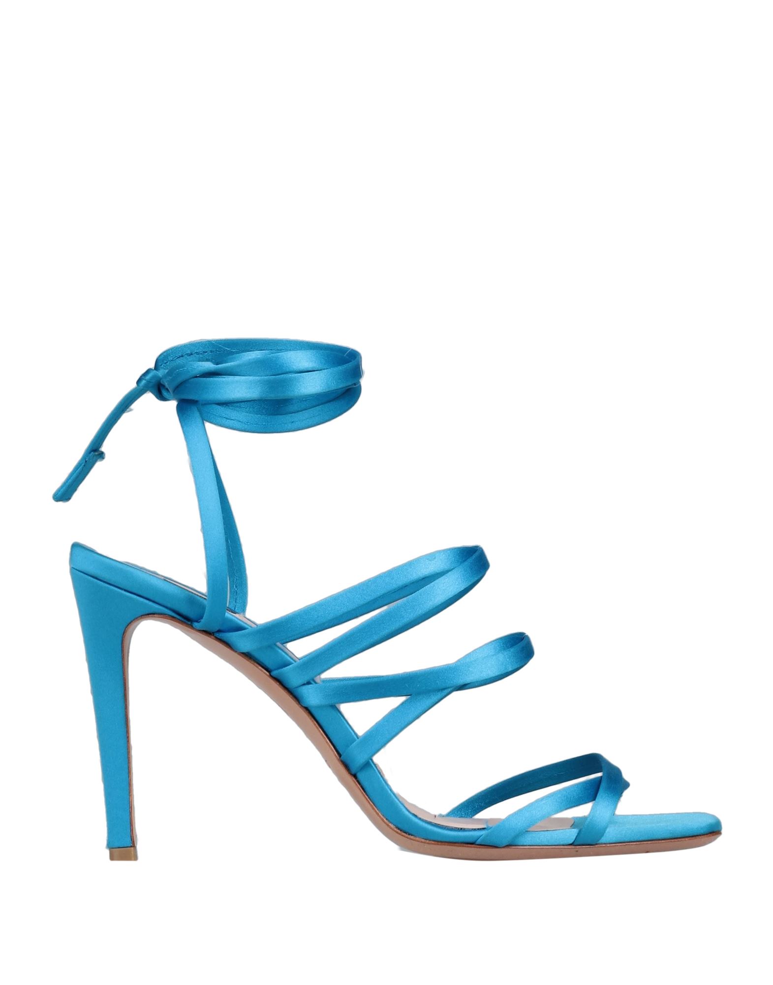 Shop Pinko Woman Sandals Azure Size 10 Textile Fibers
