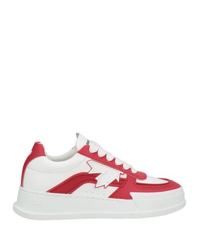 Dsquared2 Woman Sneakers Red Size 10 Calfskin, Pvc - Polyvinyl Chloride