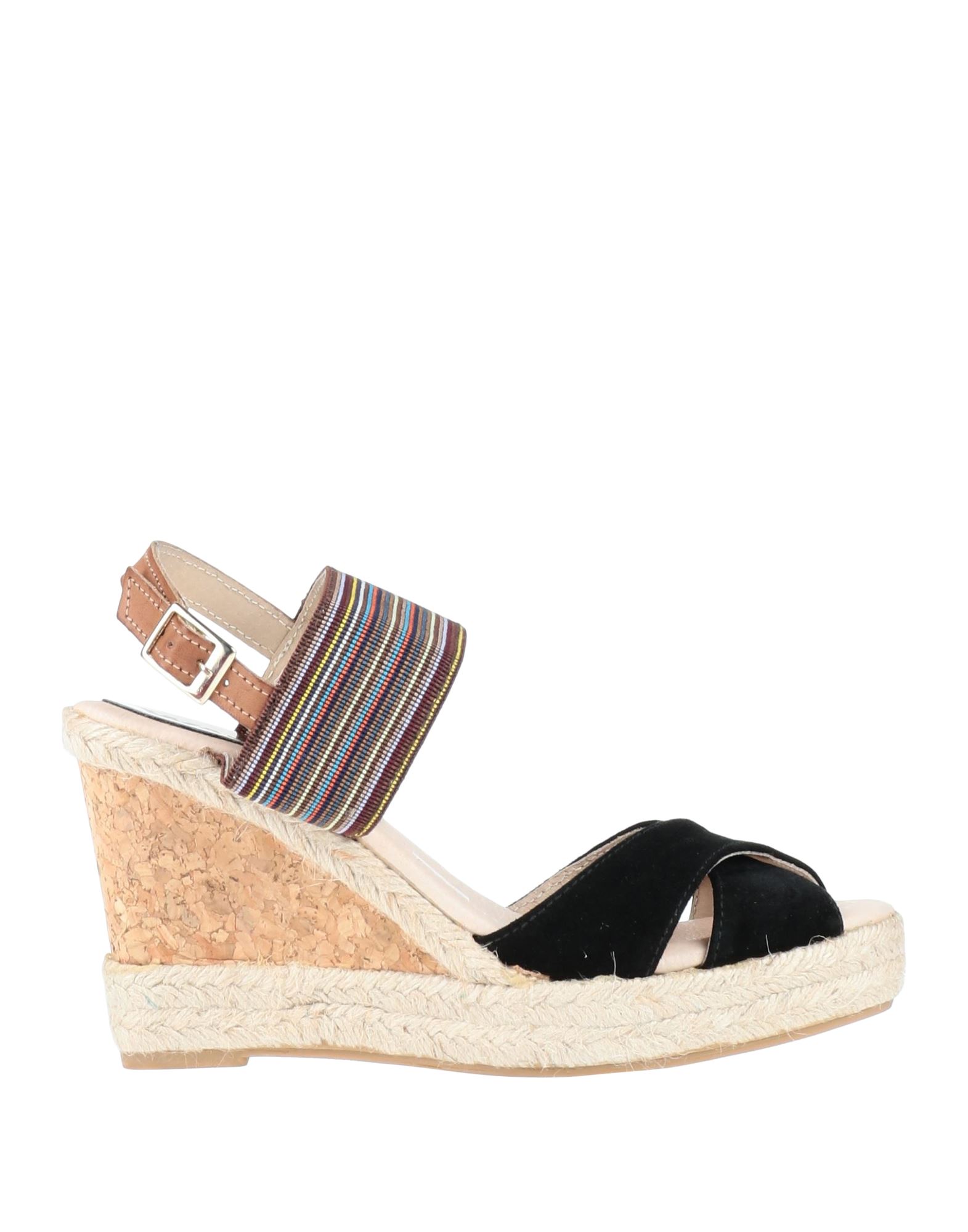 Walk By Melluso Woman Espadrilles Black Size 10 Soft Leather, Textile Fibers In Black