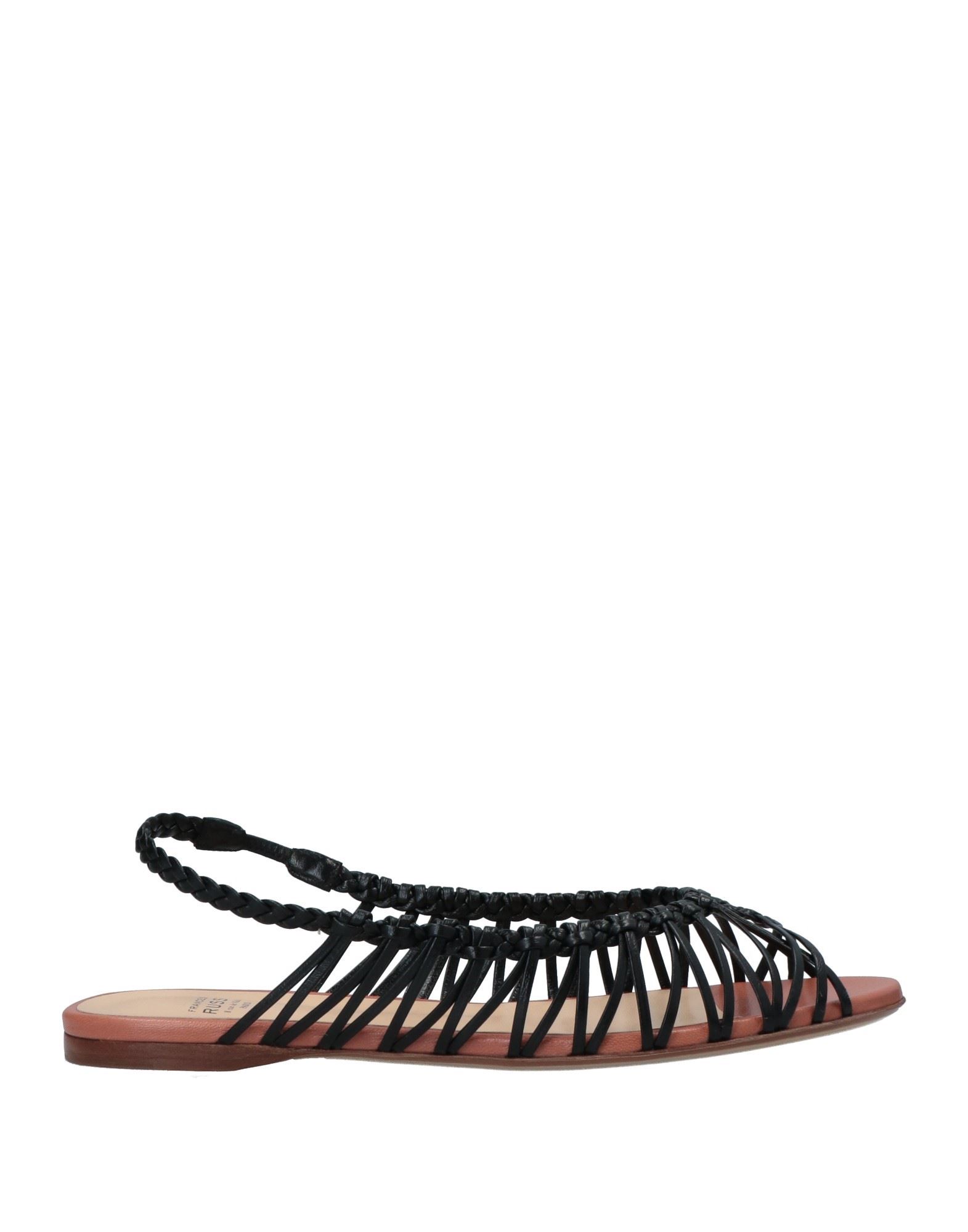 Shop Francesco Russo Woman Sandals Black Size 7.5 Lambskin