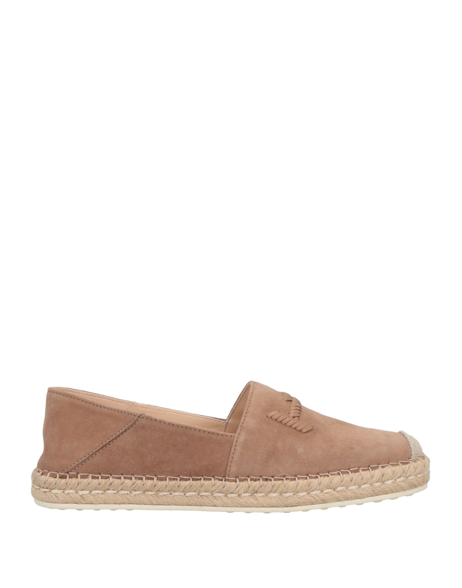 Tod's Whipstitched Suede Espadrilles In Sand