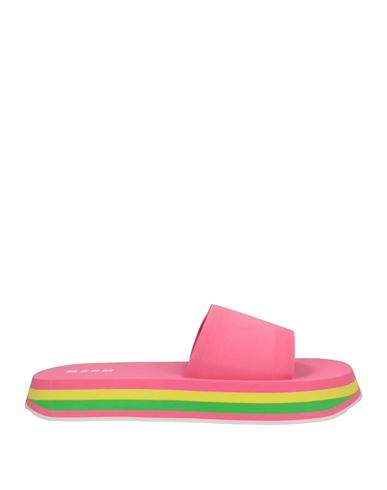 Shop Msgm Woman Sandals Fuchsia Size 8 Rubber In Pink