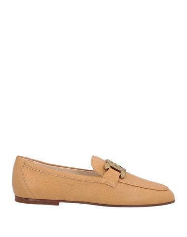 TOD'S TOD'S WOMAN LOAFERS CAMEL SIZE 8 SOFT LEATHER 