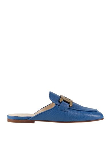 Tod's Woman Mules & Clogs Blue Size 6.5 Soft Leather In Blue