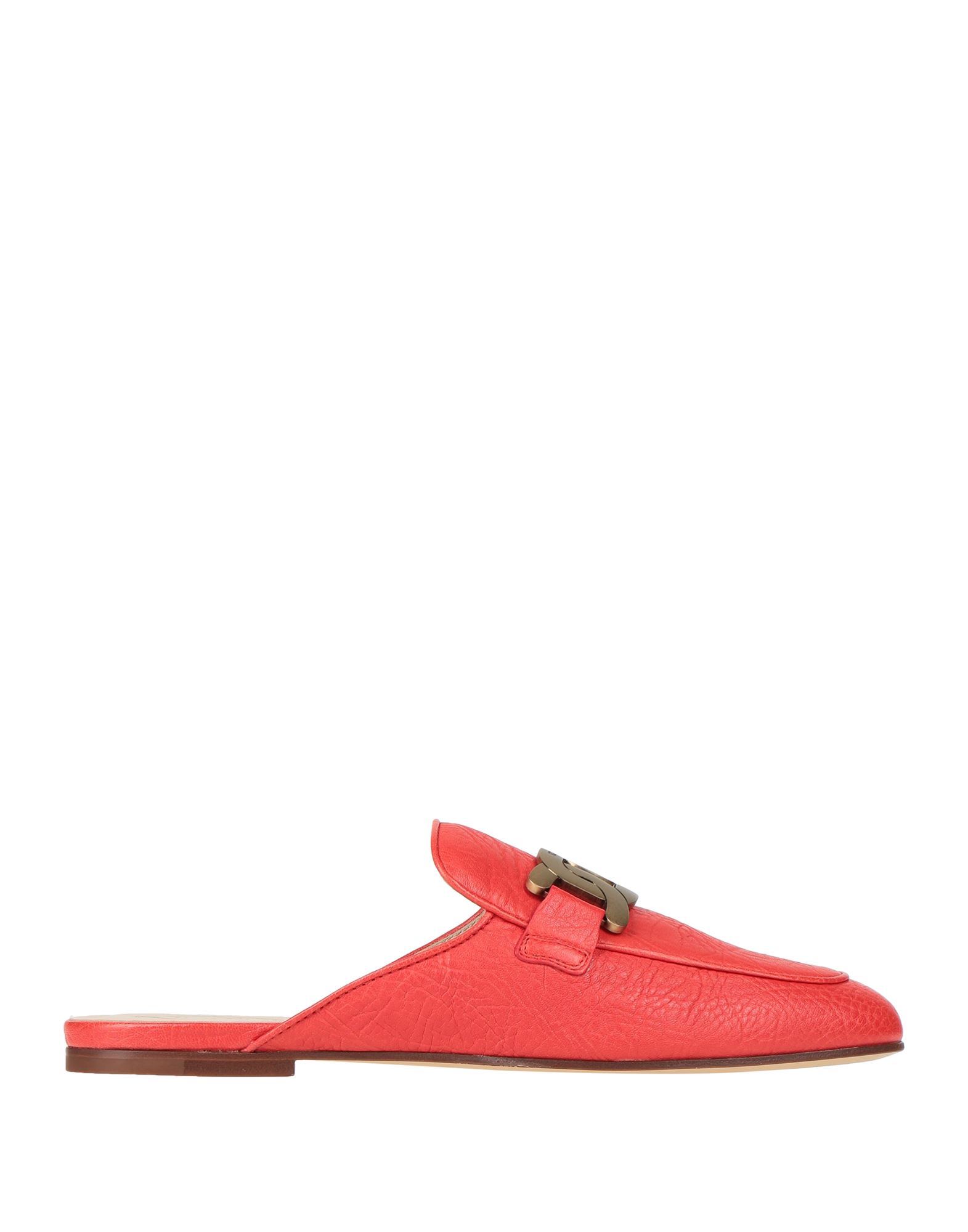 Tod's Woman Mules & Clogs Red Size 8 Soft Leather