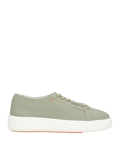 Santoni Woman Sneakers Sage Green Size 9 Leather In Green