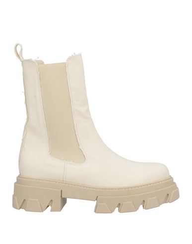 Noa A. Woman Ankle Boots Ivory Size 10 Textile Fibers In White