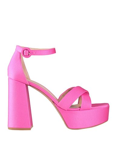 Gianvito Rossi Woman Sandals Fuchsia Size 10 Textile Fibers In Pink