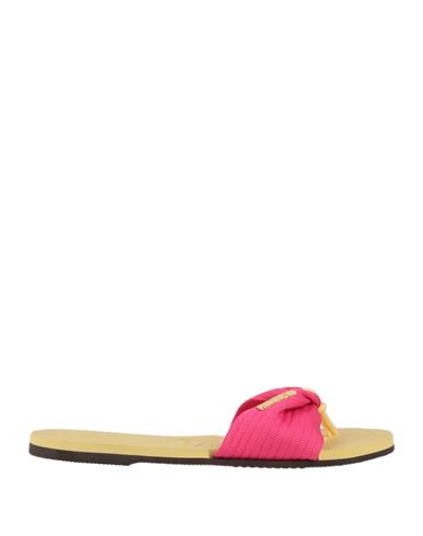 Havaianas Woman Toe Strap Sandals Fuchsia Size 6 Textile Fibers In Pink
