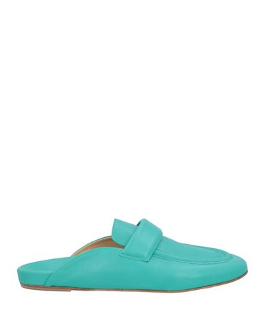 Halmanera Woman Mules & Clogs Turquoise Size 8 Soft Leather In Blue