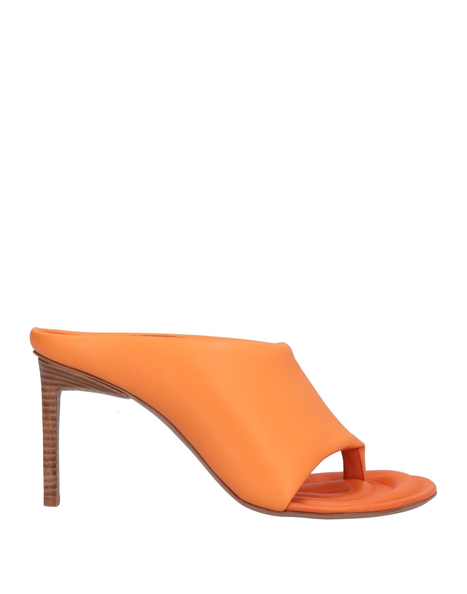 Shop Jacquemus Woman Thong Sandal Orange Size 6 Soft Leather