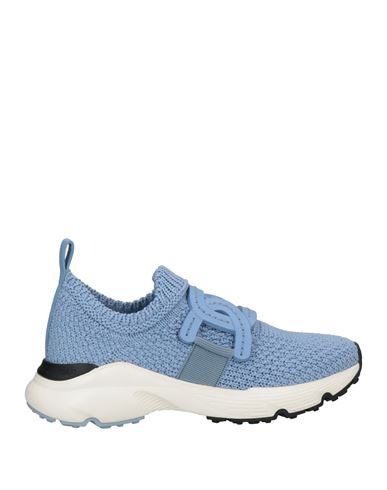 Tod's Woman Sneakers Pastel Blue Size 8 Textile Fibers, Soft Leather