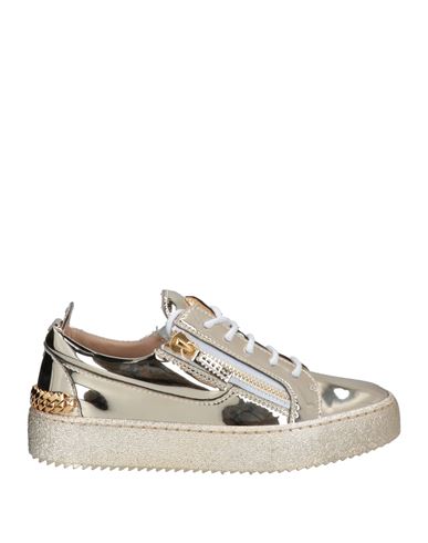 Giuseppe Zanotti Woman Sneakers Platinum Size 11 Textile Fibers In Grey