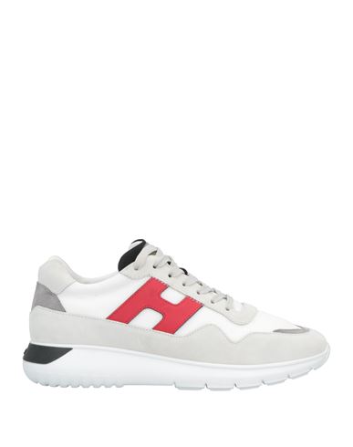 Hogan Man Sneakers Light Grey Size 9 Textile Fibers, Soft Leather
