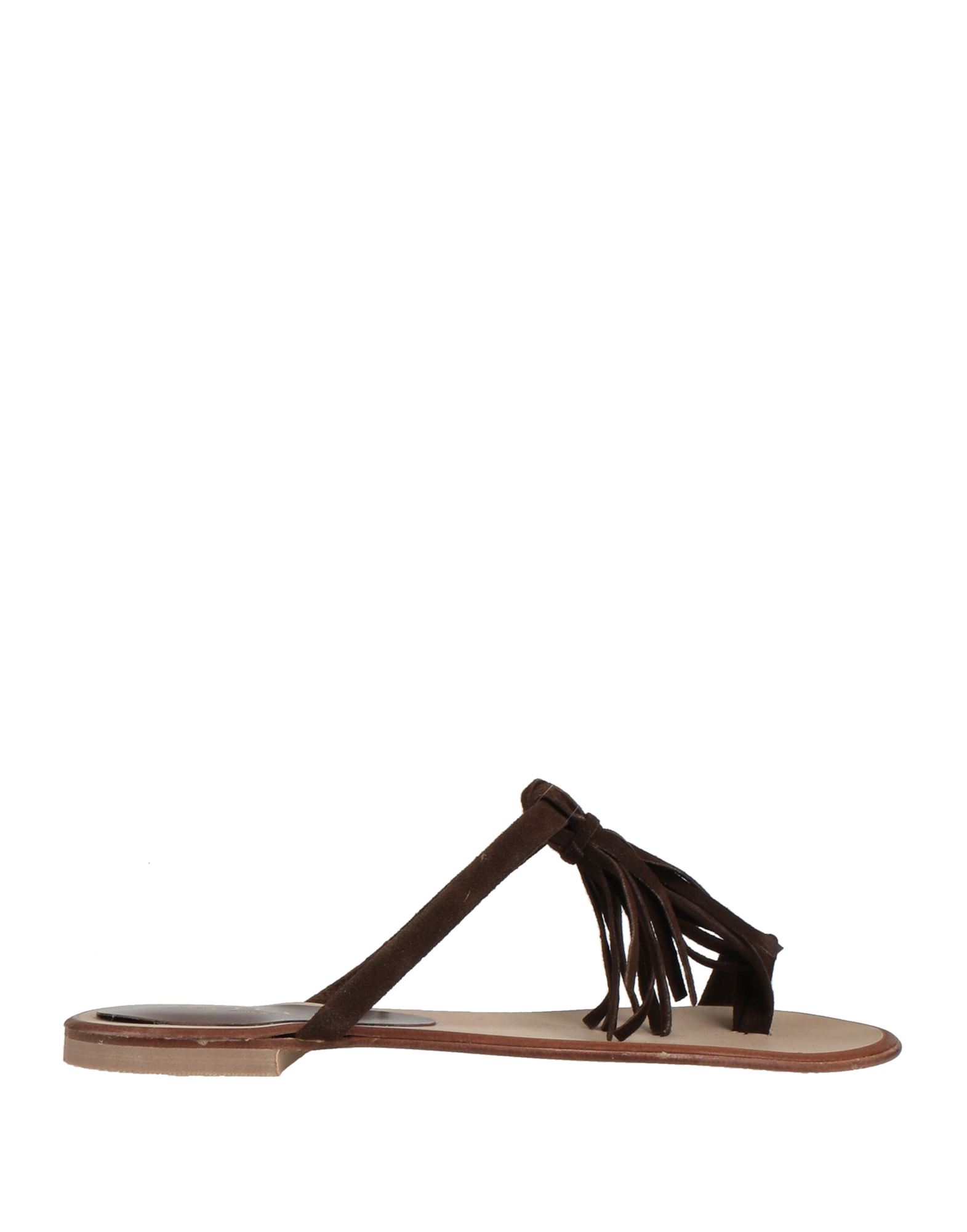 Shop Stele Woman Thong Sandal Dark Brown Size 8 Soft Leather