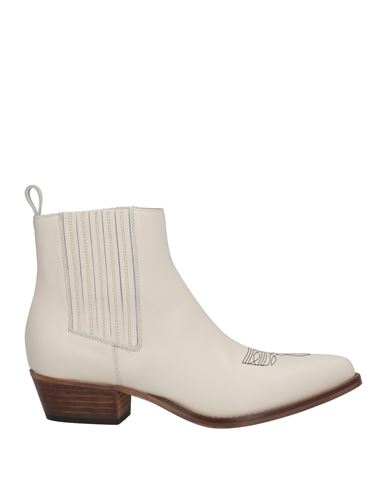Liviana Conti Woman Ankle Boots Ivory Size 6 Soft Leather In White