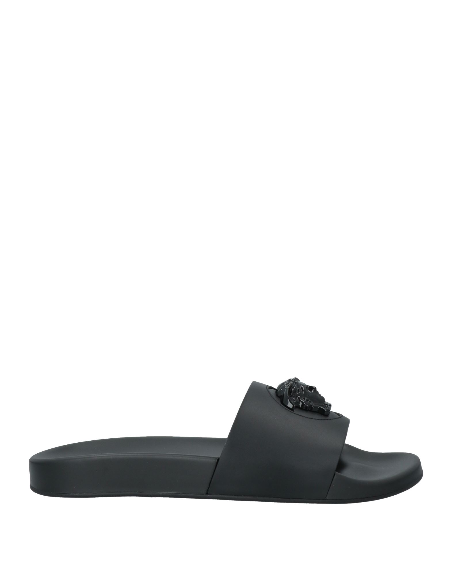 Versace Man Sandals Black Size 11 Soft Leather