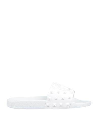 Valentino Garavani Man Sandals White Size 9 Natural Rubber