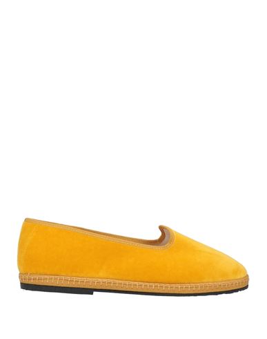 Shop The Artisanal Club Woman Loafers Ocher Size 7 Textile Fibers In Yellow