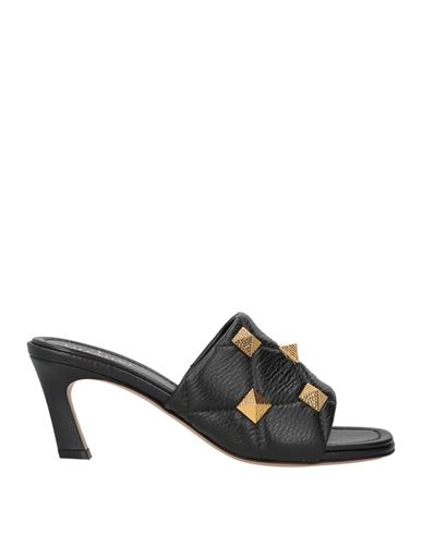 Valentino Garavani Woman Sandals Black Size 8 Soft Leather In Black