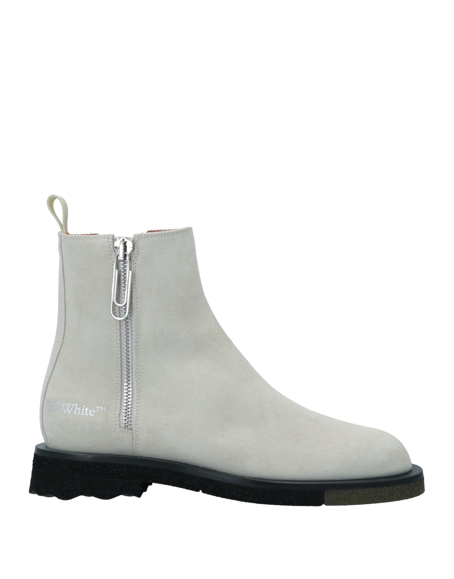 Off-white Man Ankle Boots Ivory Size 7 Soft Leather