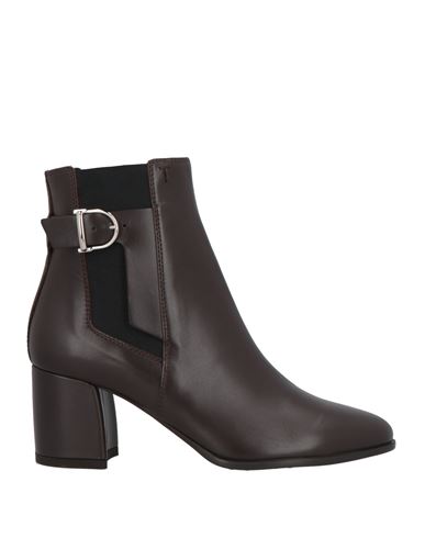 Tod's Woman Ankle Boots Dark Brown Size 7.5 Soft Leather In Brown