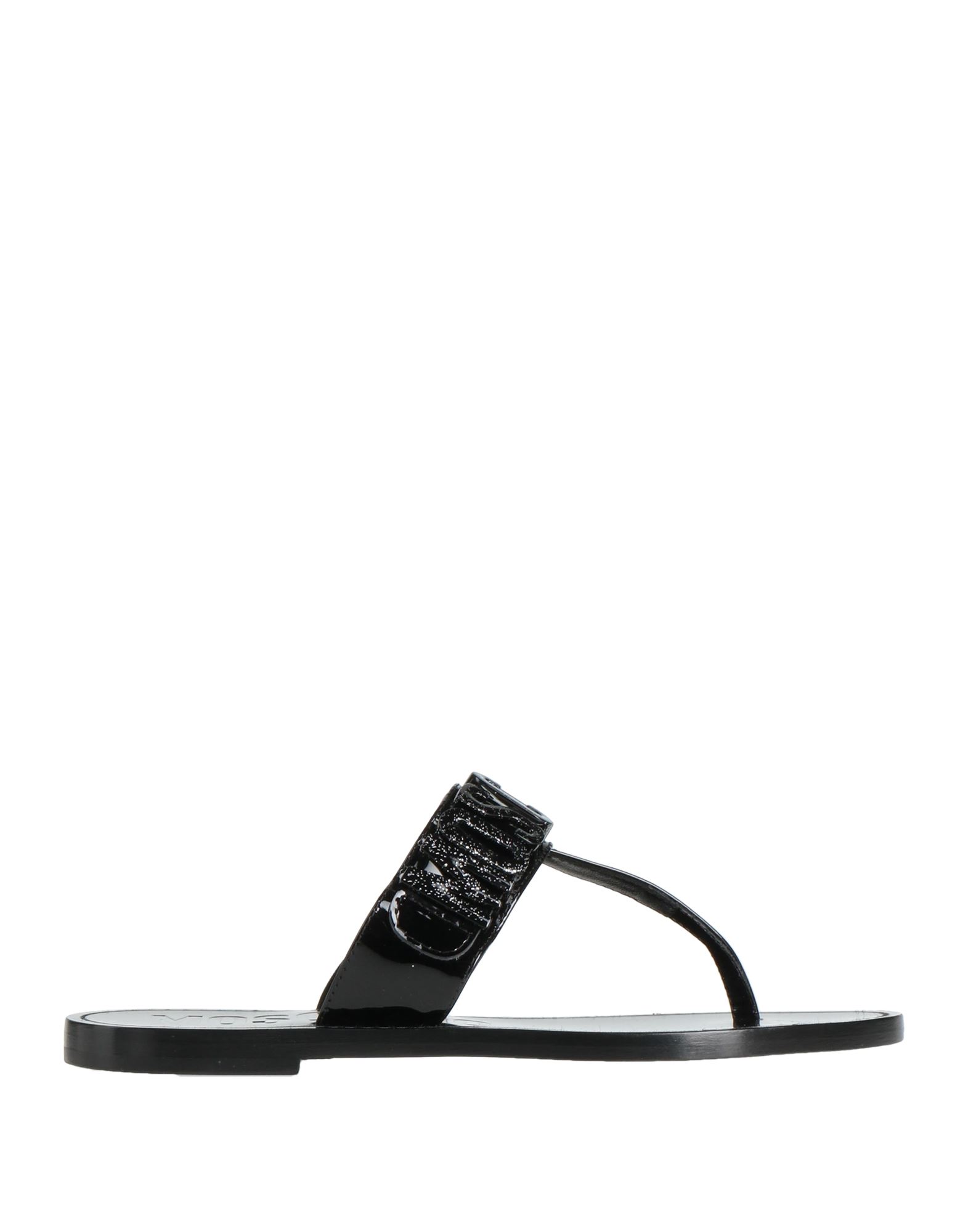 Moschino Toe Strap Sandals In Black