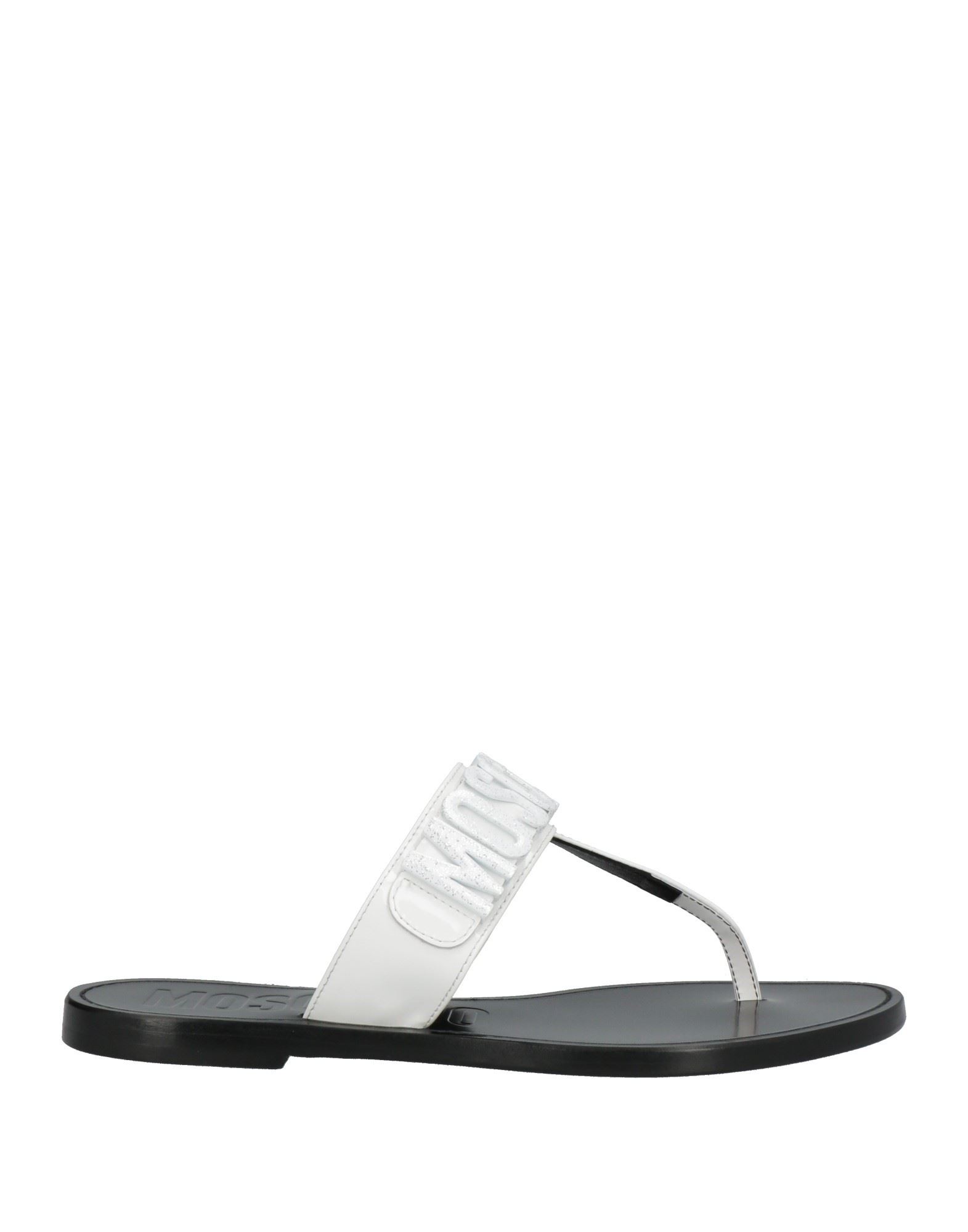 Moschino Toe Strap Sandals In White