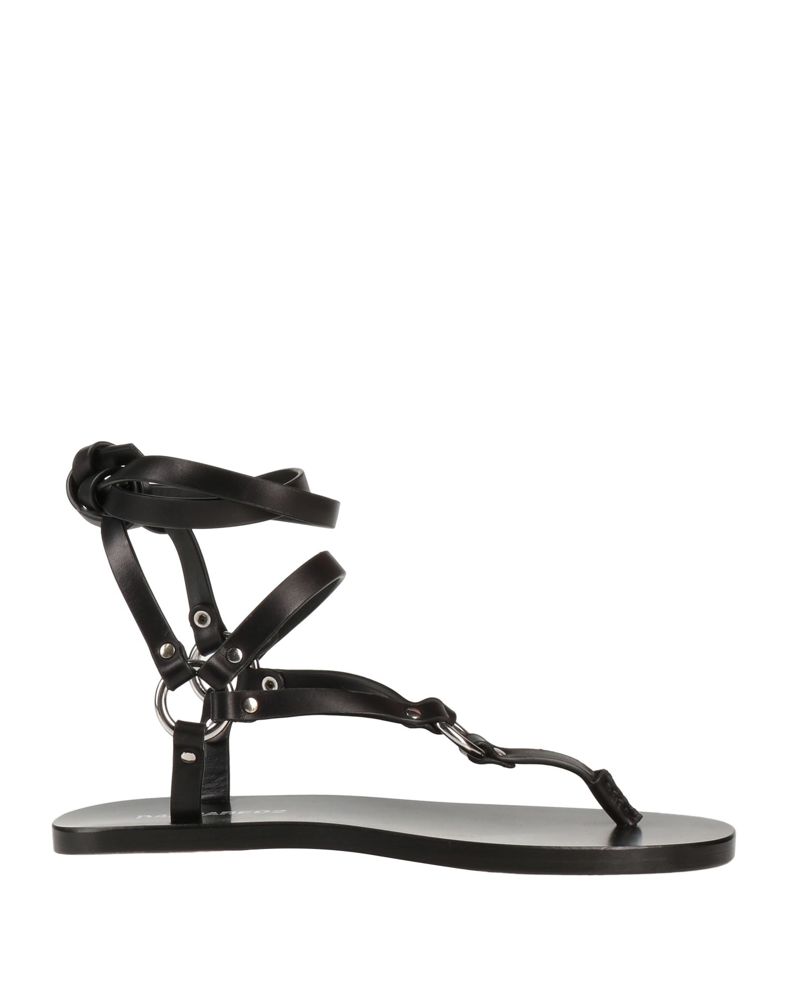 Dsquared2 Toe Strap Sandals In Black