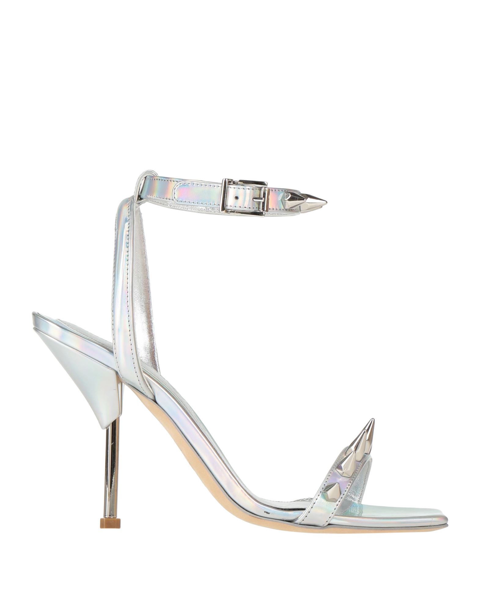 Alexander Mcqueen 115 Silver Spiked Leather Sandals