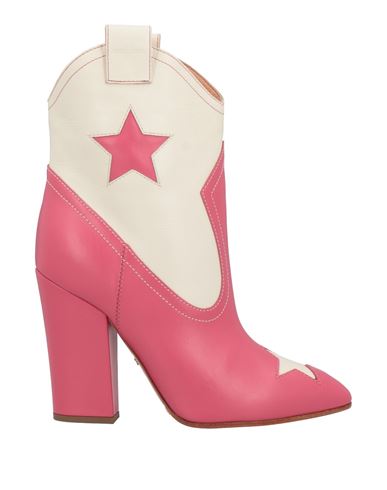 Elisabetta Franchi Woman Ankle Boots Fuchsia Size 10 Soft Leather In Pink