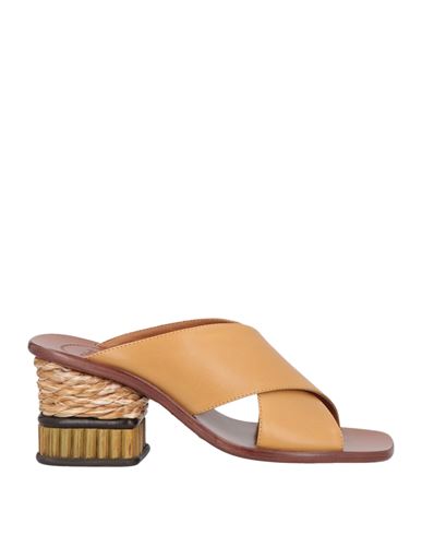 Chloé Woman Sandals Camel Size 8.5 Soft Leather In Beige