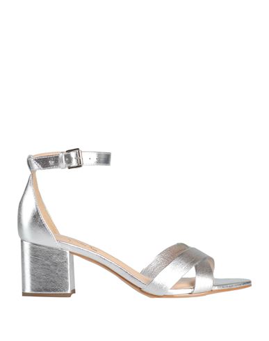 Emmenne By Martina Nanni Woman Sandals Silver Size 8 Soft Leather