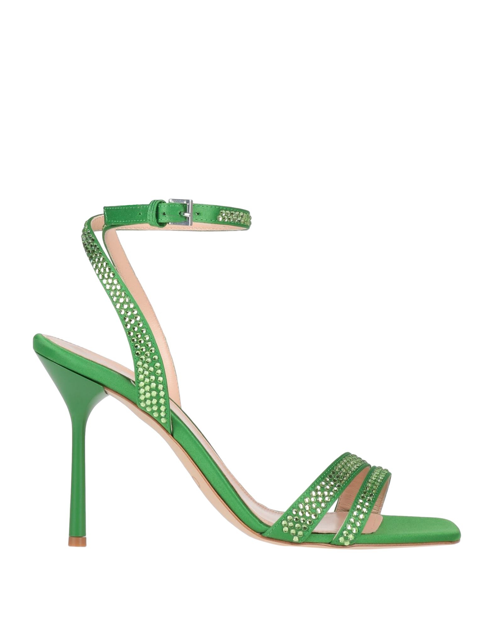 Shop Liu •jo Woman Sandals Green Size 8 Textile Fibers