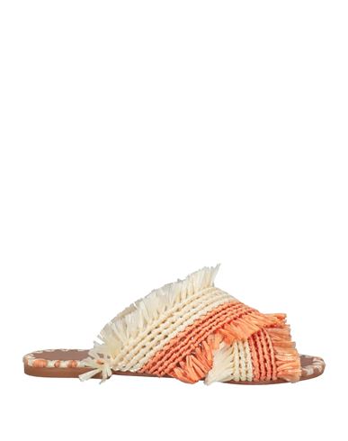 De Siena Woman Sandals Apricot Size 6 Textile Fibers In Orange